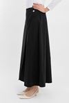 Front Paneled Denim Skirt – Black