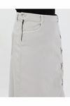 Denim Skirt with Lace-Up Detail – Light Anthracite