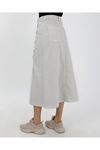 Denim Skirt with Lace-Up Detail – Light Anthracite
