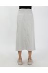 Denim Skirt with Lace-Up Detail – Light Anthracite