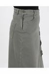 Denim Skirt with Lace-Up Detail – Khaki