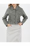 Lace-Up Denim Jacket – Khaki