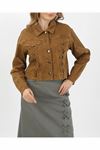 Lace-Up Denim Jacket – Camel