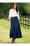Women’s High-Waist Long Denim Skirt – Blue
