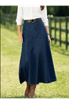 Women’s High-Waist Long Denim Skirt – Blue