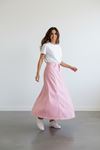 Paneled Long Denim Skirt