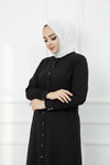 Printed Detailed Tunic Black