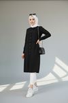 Printed Detailed Tunic Black