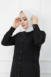 Printed Detailed Tunic Black