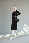 Printed Detailed Tunic Black