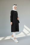 Printed Detailed Tunic Black