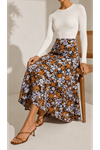 Floral Print Loose Fit Skirt