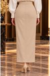 Fabric Pencil Skirt Ecru