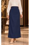 Fabric Pencil Skirt Navy Blue