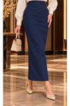 Fabric Pencil Skirt Navy Blue