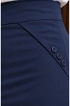 Fabric Pencil Skirt Navy Blue
