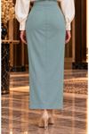 Fabric Pencil Skirt Green